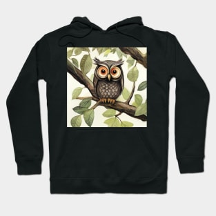 Cute baby Owl in a Tree Hoodie